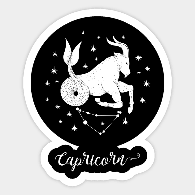 Capricorn Sticker by LM's Designs